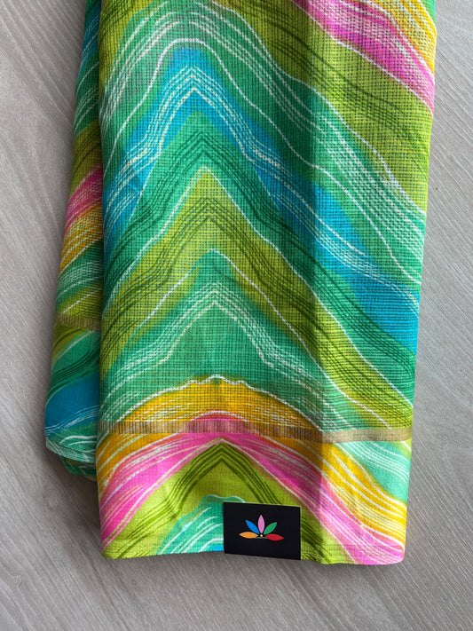 Printed Mixed Silky Kota Saree with Satin Border - 37576
