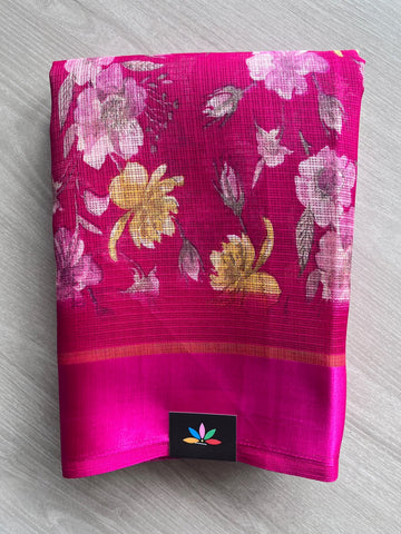 Printed Mixed Silky Kota Saree with Satin Border - 37577
