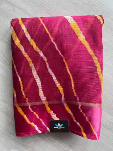 Printed Mixed Silky Kota Saree with Satin Border - 37579