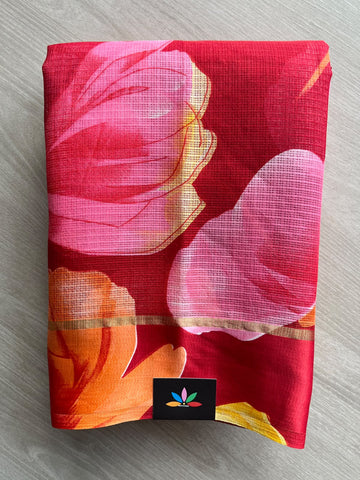 Printed Mixed Silky Kota Saree with Satin Border - 37581