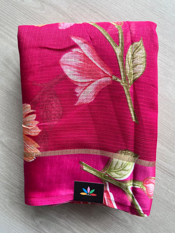 Printed Mixed Silky Kota Saree with Satin Border - 37582
