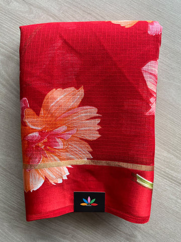 Printed Mixed Silky Kota Saree with Satin Border - 37587