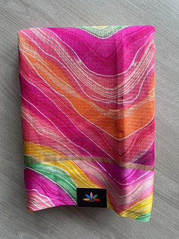 Printed Mixed Silky Kota Saree with Satin Border - 37588