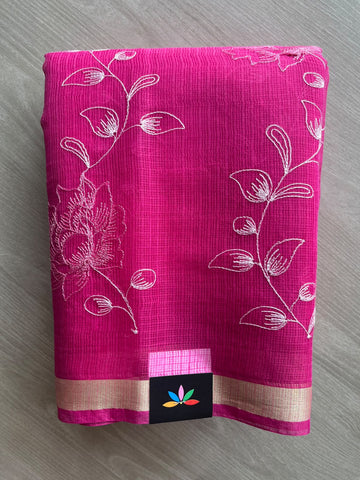 Machine Embroidered Blended Kota Saree - 37592