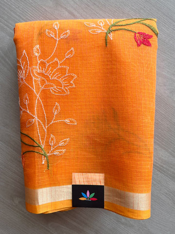 Machine Embroidered Blended Kota Saree - 37600