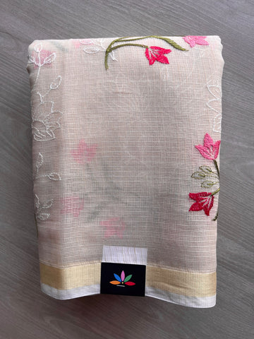 Machine Embroidered Blended Kota Saree - 37601