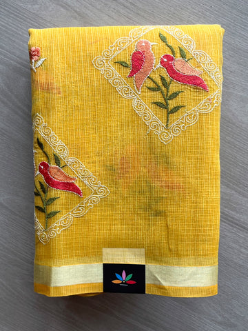 Machine Embroidered Blended Kota Saree - 37608