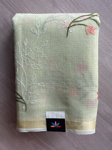 Machine Embroidered Blended Kota Saree - 37612