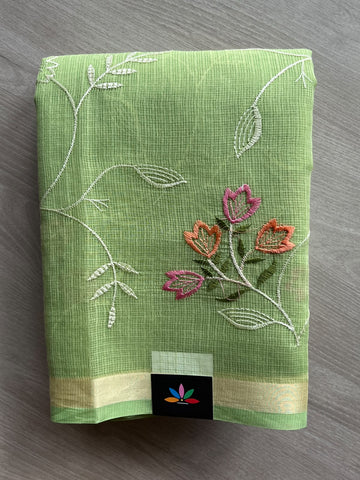 Machine Embroidered Blended Kota Saree - 37614