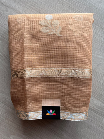 Tuscan Beige Woven Border Kota Saree - 37619