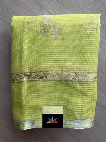 Pear Green Woven Border Kota Saree - 37625