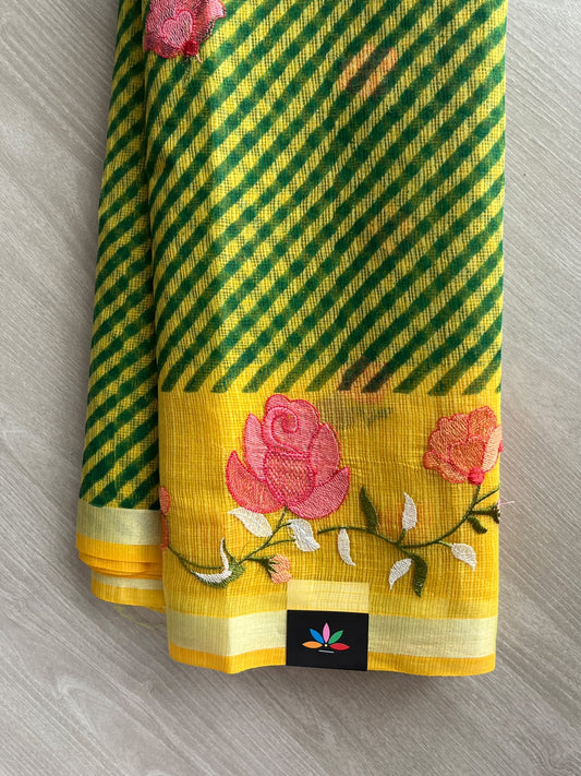 Simple Printed Embroidered Kota Saree - 37649