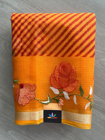 Simple Printed Embroidered Kota Saree - 37650