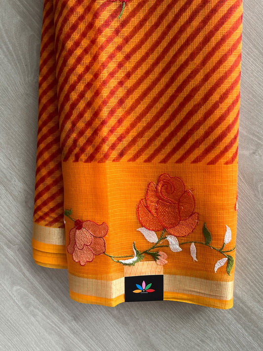 Simple Printed Embroidered Kota Saree - 37650