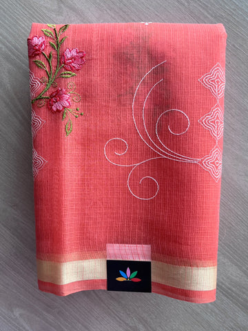 Embroidered Kota Saree - 37658