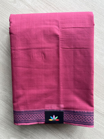 Berry Shade Thread Woven Border Mangalagiri Cotton Saree - 37684