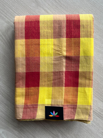 Multi-Color Madras Checks Mangalagiri Cotton Saree - 37709