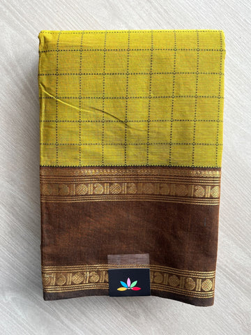 Checked Chettinad Cotton Saree - 37799