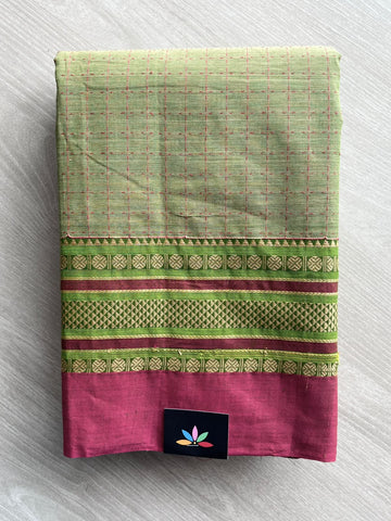 Checked Chettinad Cotton Saree - 37801