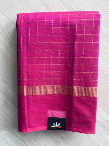 Checked Chettinad Cotton Saree - 37804
