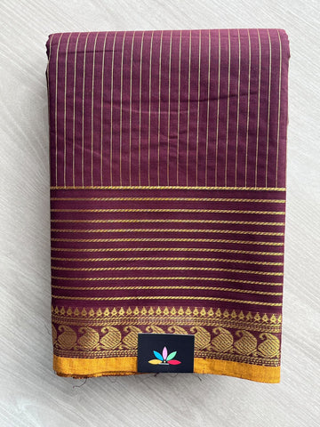 Striped Chettinad Cotton Saree - 37807