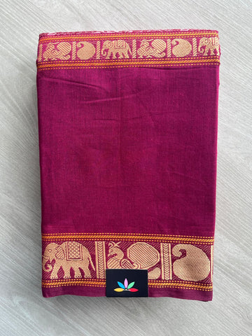 Vanasingaram Contrast Border Cotton Saree - 37811