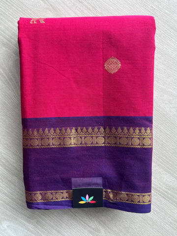 Rich Pallu Zari Border Chettinad Cotton Saree - 37818