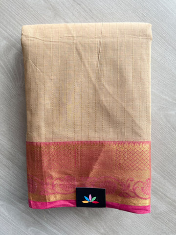 Zari Border Striped Chettinad Cotton Saree - 37819