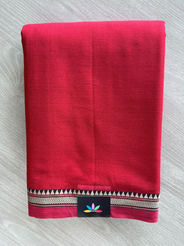 Small Border Narayanpet Mercerized Cotton Saree - 37820