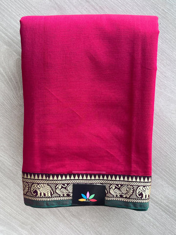 Elephant Border Narayanpet Mercerized Cotton Saree - 37823