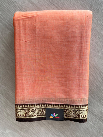 Elephant Border Narayanpet Mercerized Cotton Saree - 37826