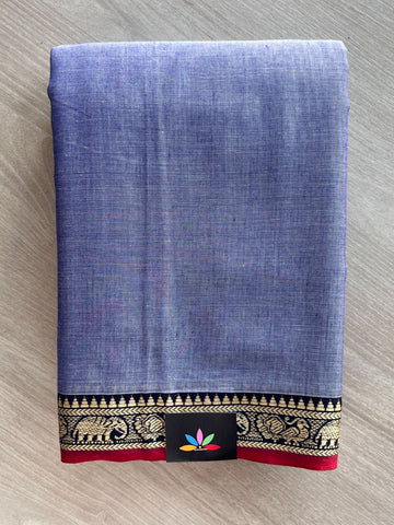 Elephant Border Narayanpet Mercerized Cotton Saree - 37829