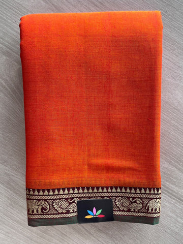 Elephant Border Narayanpet Mercerized Cotton Saree - 37831
