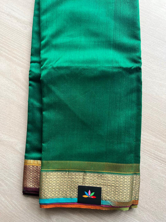 Handwoven Maheshwari Silk Cotton Saree With Chatai Border -430