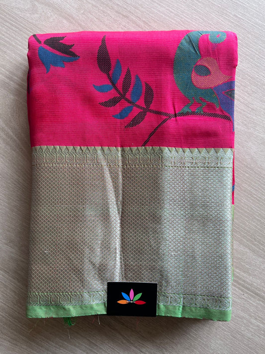 Paithini Design Print Mangalagiri Silk Cotton Saree-14396