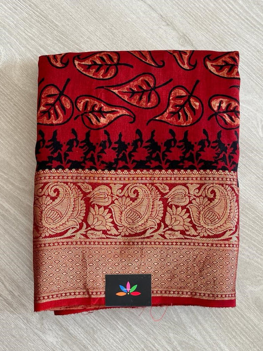 Banarasi Border Handcrafted Chanderi Silk Cotton Saree-5320