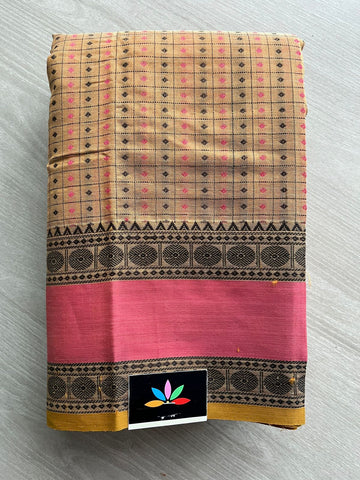 Brown Color - Handwoven Lakshadeepam Kanchi Silk Cotton Saree-590