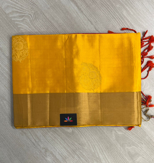 Exclusive Zari Woven Butta Handloom Pure Soft Silk Saree-7755