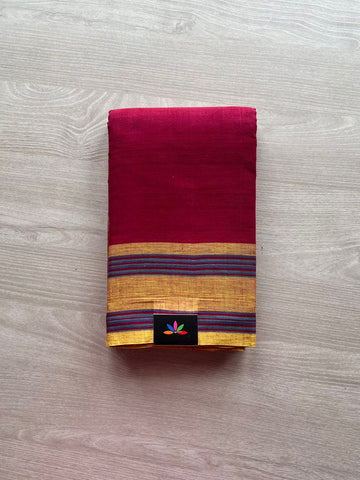 Simple Border Handloom Cotton Saree -7764-7765