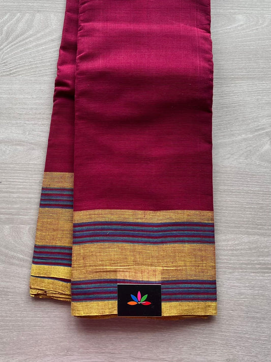 Simple Border Handloom Cotton Saree -7764-7765