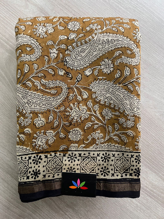 Handblock Printed Chanderi Silk Cotton Saree -9435-9436