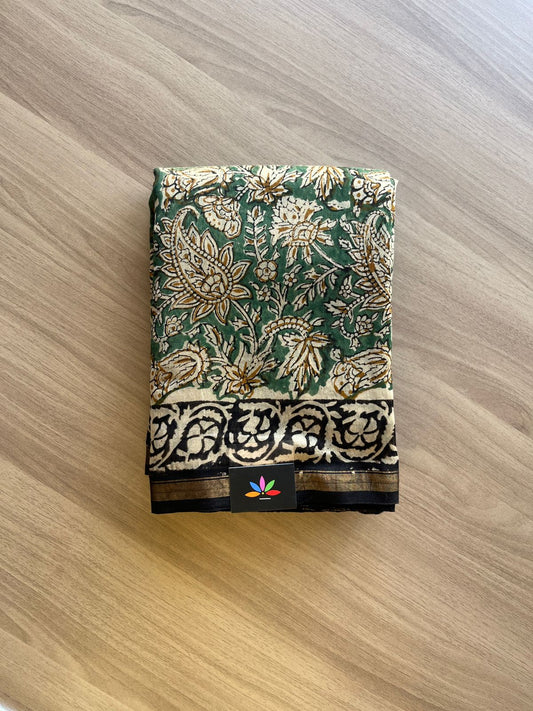 Handblock Printed Chanderi Silk Cotton Saree -9451-9452