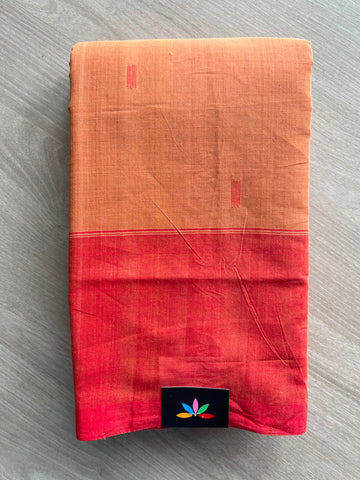 Contrast Border Handloom Cotton Saree (Without Blouse) - 33931