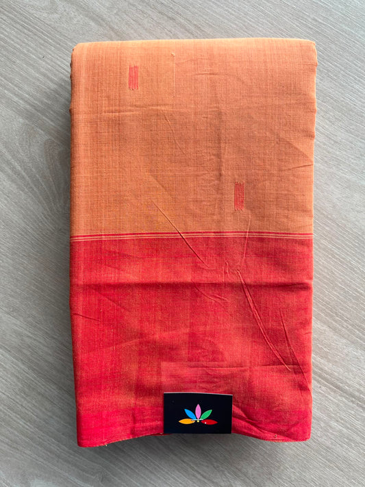Contrast Border Handloom Cotton Saree (Without Blouse) - 33931