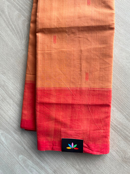 Contrast Border Handloom Cotton Saree (Without Blouse) - 33931