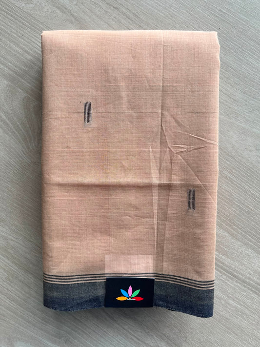 Contrast Border Handloom Cotton Saree (Without Blouse) - 33932