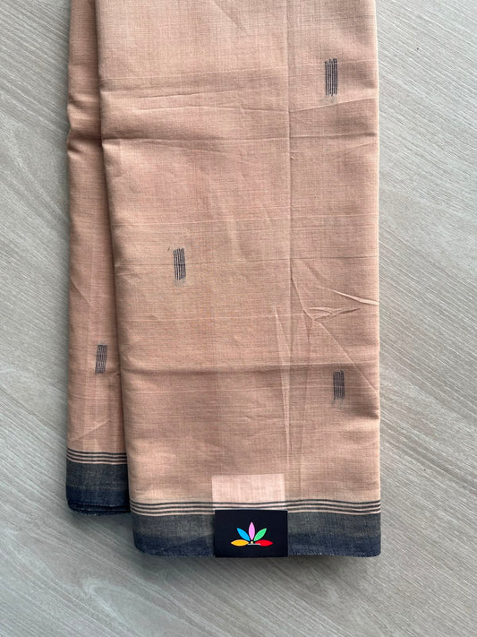 Contrast Border Handloom Cotton Saree (Without Blouse) - 33932