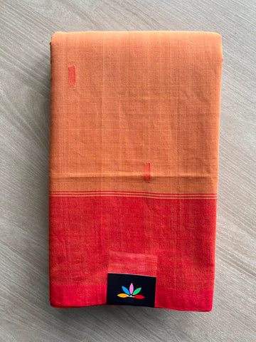 Contrast Border Handloom Cotton Saree (Without Blouse) - 33933
