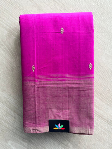Big Border Handloom Cotton Saree (Without Blouse) - 33934