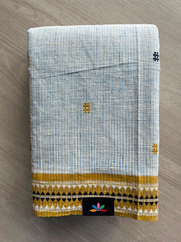 Handloom Kora Cotton Textured Saree - 33935